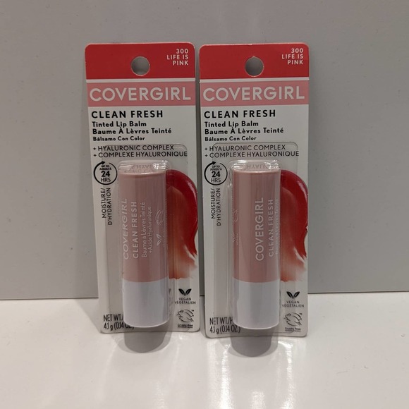 Covergirl Clean Fresh Tinted Lip Balm - #300 Life Is Pink (Set of 2) - Picture 1 of 5